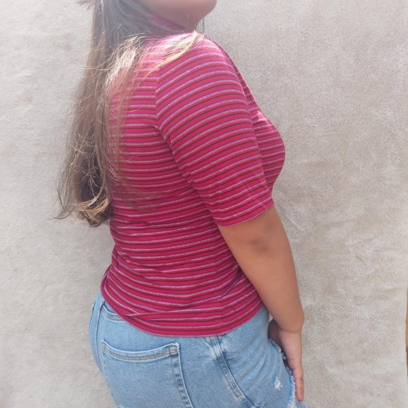 Turtle-neck striped t-shirt - Picture 6 of 7